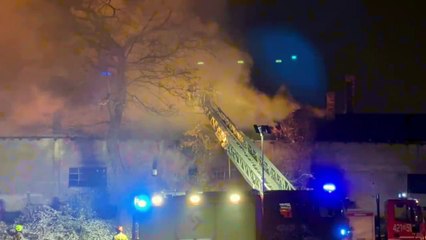 Pożar obok Portu Rzecznego w Głogowie