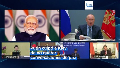 G20 | Putin trata de justificar la guerra en Ucrania calificándola de "tragedia"