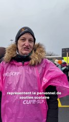 Manifestation du Front Commun à La Prairie (Le Reflet - Guillaume Gervais)