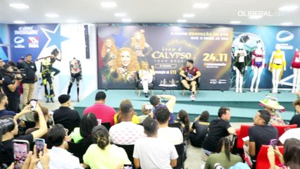 Joelma fala em coletiva sobre gravação de DVD em Belém