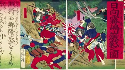 Ukiyo-e et nishiki-e japonais日本　浮世絵 錦絵 220_楊洲斎周延_日向霧嶋山激戦之図