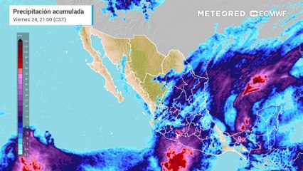 Modelo ECMWF: lluvias acumuladas en milímetros