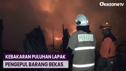 Puluhan Lapak Pengepul Barang Bekas Terbakar Hebat di Cengkareng