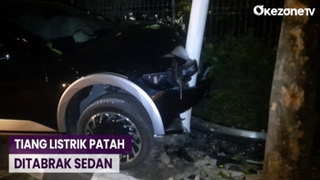 Sopir Diduga Mabuk, Sedan Tabrak Tiang Lampu Jalan di Kebayoran Lama