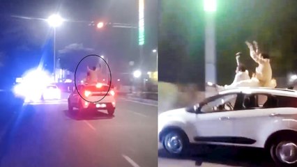 टेम्पो में बजता 'आंटी नंबर 1'.. चलती कार की छत पर डांस करते लड़के, हुआ Viral.. पड़े लेने के देने