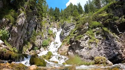 Mountain waterfall stream Stock video.