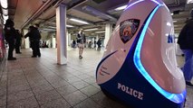 NY: NYPD K5 Security Robot In Times Square Subway