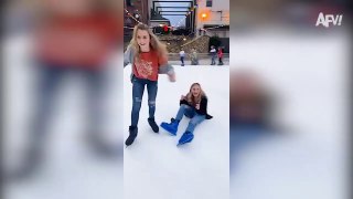 Winter Skating Oopsies Slips, Slides, and Laughs - America's Funniest Home Videos