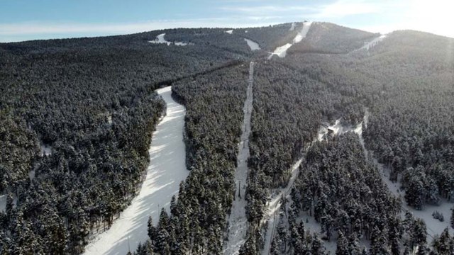 Kars’ın sarıçam ormanları kış manzarasıyla büyüledi