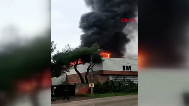 Bursa'da sünger imalathanesi ve deposunda yangın
