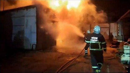 KERESTE ATÖLYESİNDEKİ YANGINA 4 SAATLİK MÜDAHALE