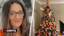 Kevin the Carrot superfan decorates Christmas tree with more than 50 of the soft toys