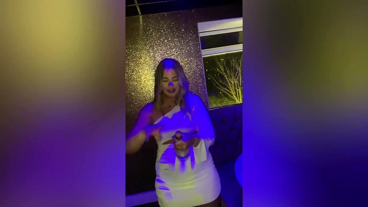 Amusing moment Pembroke teenager popped a bottle of prosecco - and soaked herself!
