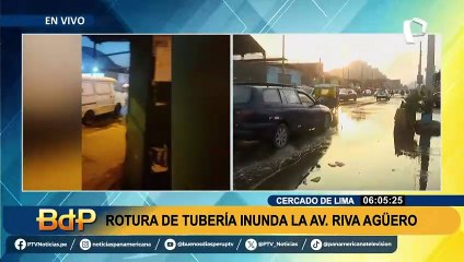 Aniego en Cercado de Lima y El Agustino: rotura de tubería inunda av. Riva Agüero y Nicolás Ayllón