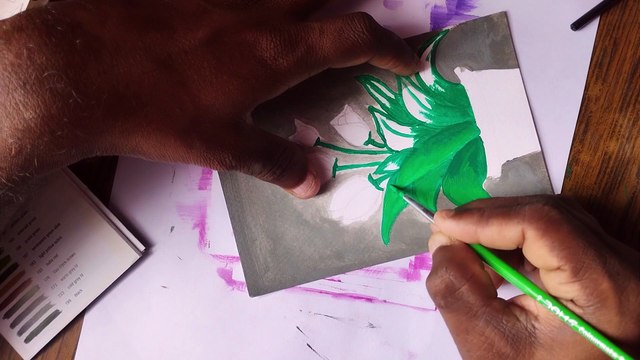 Easy Colorful Tulip | Drawing Tulip flowers | Acrylic Painting for Beginner Tutorial #tulipflowers