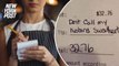 Restaurant customer leaves note blasting waitress for ‘flirting’ with her husband