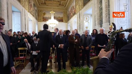 Cantanti e Mattarella intonano "Volare" in occasione del 75? dell'Associazione Fonografici