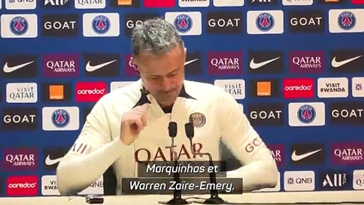 Marquinhos et Zaïre-Emery absents, Luis Enrique pas inquiet : “J’ai le meilleur effectif du championnat”