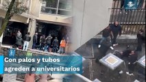 Encapuchados atacan a estudiantes y maestros de la UNAM