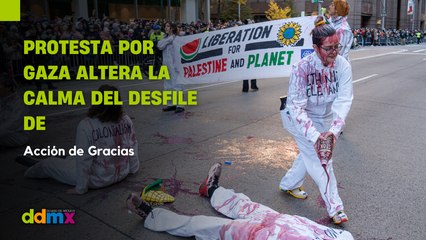 Protesta por Gaza altera la calma del desfile de Acción de Gracias en Nueva York