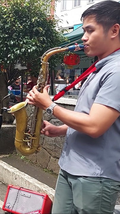 Billy Joel - Just the Way You Are saxophone cover by Nikko Basbas Ibasan at Session Road, Baguio
