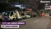 Diduga Mabuk, City Car Tabrak Minibus yang Berhenti di Pinggir Jalan Tanah Abang