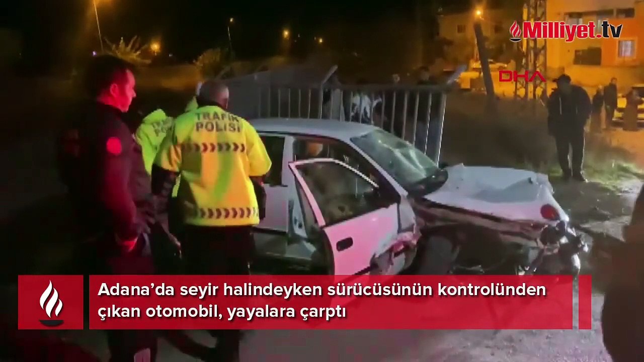Adana'da feci kaza! Otomobil yayalara çarptı: 4 yaralı