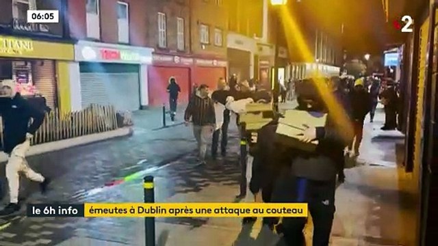 Dubin - Après une attaque au couteau, plusieurs centaines de personnes sèment le chaos dans un quartier à forte proportion d'immigrés - Les émeutiers brandissaient des pancartes Les vies irlandaises comptent