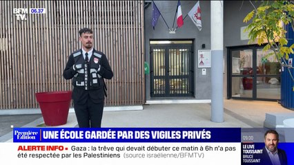 Une école gardée par des vigiles d'une société privée dans la région de Nice