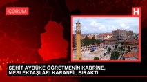 ŞEHİT AYBÜKE ÖĞRETMENİN KABRİNE, MESLEKTAŞLARI KARANFİL BIRAKTI