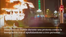 Disturbios en Dublín tras el apuñalamiento de cuatro personas el pasado jueves