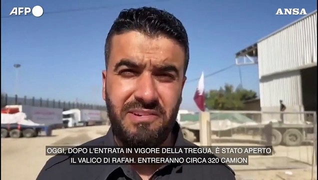 Gaza, scatta la tregua: dall'Egitto piu' di 300 camion con aiuti