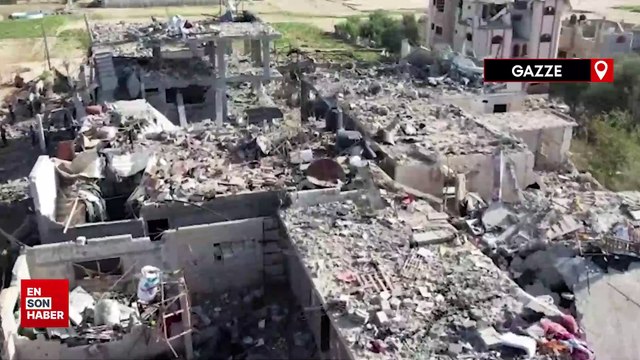 Gazze'deki yıkım havadan görüntülendi