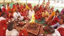 The hosts offered sacrifices in the Yagya.