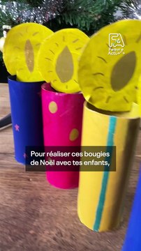 FEMME ACTUELLE - DIY de Noël avec les enfants des bougies pour décorer avec des rouleaux de papier toilette