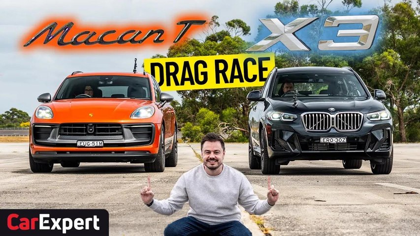 You want a sporty SUV, but you're not a gazillionaire. So what do you do? Well, we wanted to find out. Paul Maric does a CarExpert dragparison (a drag race and comparison) between the 2023 Porsche Macan T and the 2023 BMW X3 xDrive30i to see which is fastest accelerating and which one stops the quickest. The results were surprising!More BMW content: https://www.carexpert.com.au/bmwMore BMW X3 content: https://www.carexpert.com.au/bmw/x3More Porsche content: https://www.carexpert.com.au/porscheMore Porsche Macan content: https://www.carexpert.com.au/porsche/macanSkip Ahead:Intro: 00:00X3 v Macan Drag Race 1 02:19X3 v Macan Drag Race 2 03:58X3 v Macan Drag Race 3 04:45X3 v Macan Drag Race 4 05:58BMW performance tests 06:41Porsche performance tests 09:32Verdict 13:18We review every new car on the market, bust car myths, cover the latest car tech and answer your burning questions.Whether you need new car advice, purchase validation or simply love learning more about new cars and technology, we are your car experts.Subscribe to Car Expert: https://www.youtube.com/channel/UC7DvMhvy3H7ntEgn9n3xQcQ?sub_confirmation=1You'll find us dropping new video content three times a week. If you'd like to ask a question about one of our videos, simply leave us a comment. If you'd like to give us any feedback on our content, feel free to email us, or alternatively, hit us up on social media.Finally, we want this channel to grow with your support and feedback. If there's anything you don't like or would like to see us change, we'd love to hear from you!Follow us on social media to see what we're up to and to ask any questions!CarExpert:Facebook: https://www.facebook.com/CarExpertAusTwitter: https://www.twitter.com/CarExpertAusInstagram: https://www.instagram.com/carexpert.com.auPaul Maric:Facebook: https://www.facebook.com/PaulMaricTwitter: https://www.twitter.com/PaulMaricInstagram: https://www.instagram.com/PaulMaric#bmw #porsche #dragrace
