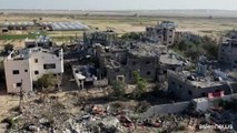 Macerie e devastazione, il video del drone che sorvola Khan Yunis