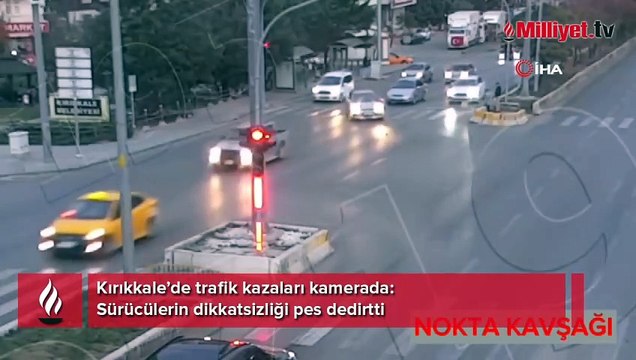 Kırıkkale’de trafik kazaları kamerada: Sürücülerin dikkatsizliği pes dedirtti