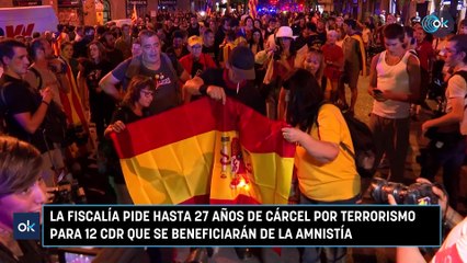 La Fiscalía pide hasta 27 años de cárcel por terrorismo para 12 CDR que se beneficiarán de la amnistía