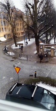 Pedestrians and Cyclists Meet Their Match on an Icy Street