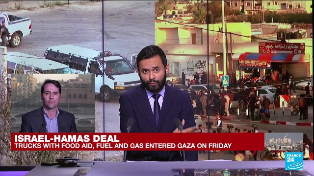 Truck convoy carrying food, fuel and gas enters Gaza