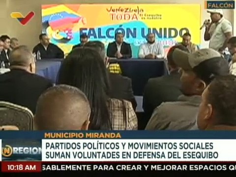 Movimientos sociales y partidos políticos del edo. Falcón ratifican su apoyo al Referendo Consultivo