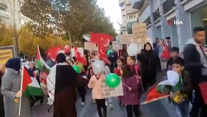 Kırşehir'de 'Kudüs'te İzimiz Var' etkinliğine çocuklardan 'savaşa hayır' mesajı