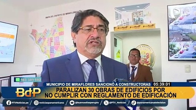 Miraflores: paralizan 30 obras de edificios por no cumplir con reglamentos de construcción