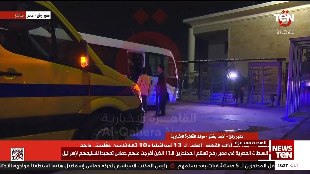 شاهد لحظة تسلم السلطات المصرية المحتجزين المفرج عنهم من حمـ ـاس تمهيدا لنقلهم إلى إسرائيل
