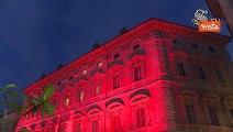 Palazzo Madama illuminato di rosso in vista della Giornata contro la violenza sulle donne