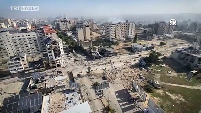 Gazze'deki yıkım havadan görüntülendi