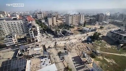 Gazze'deki yıkım havadan görüntülendi
