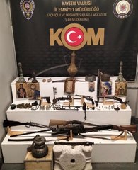Kayseri'de düzenlenen operasyonda 106 tarihi eser ele geçirildi