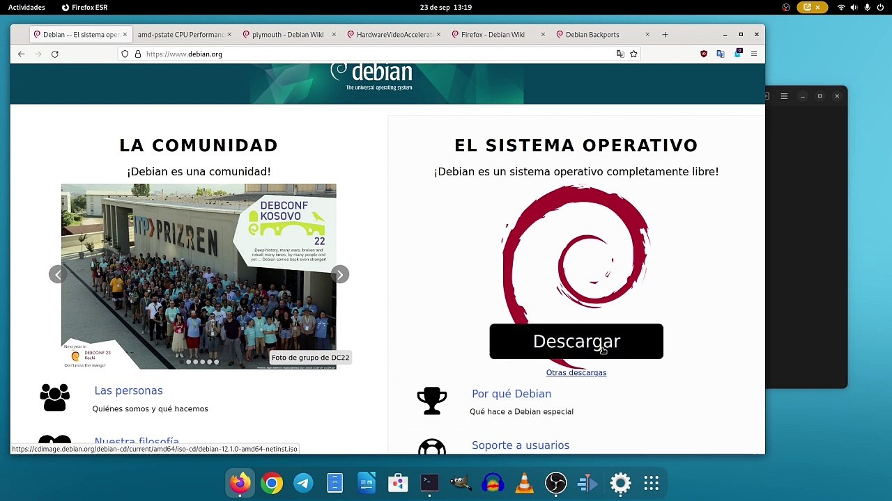 Debian 12 Bookworm, mis ajustes como sistema principal.